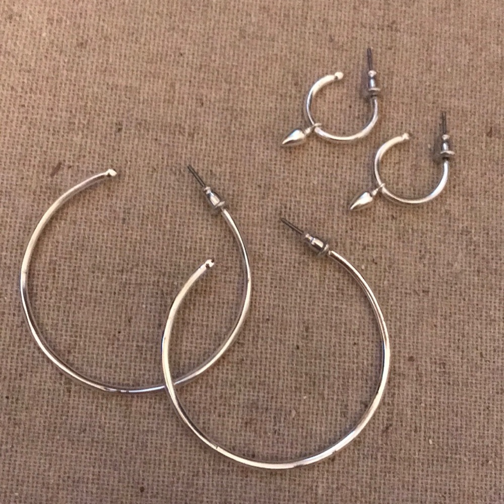 Silver hoop earrings